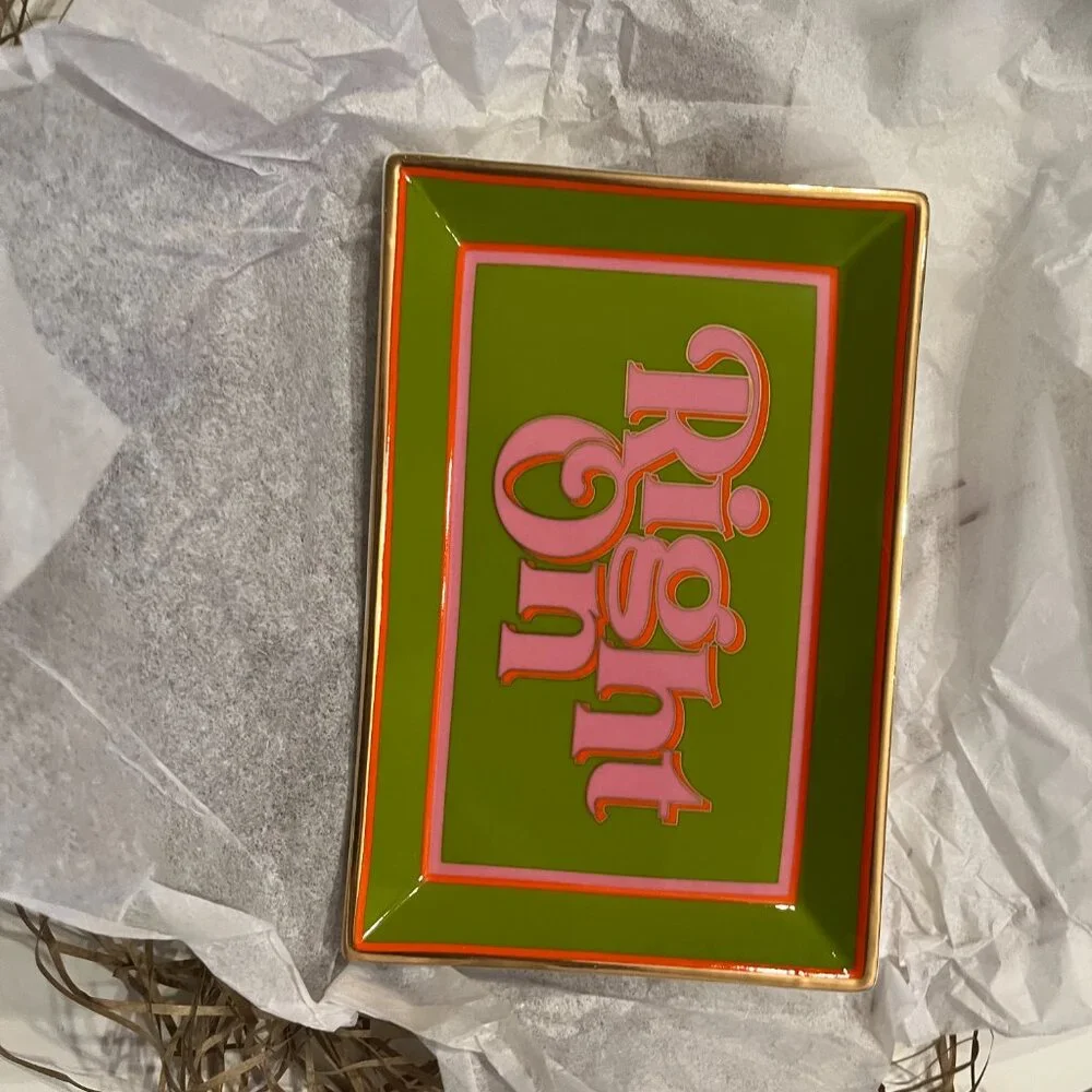 Jonathan Adler Right‎ On Rectangle Tray Deep Thoughts Porcelain Decor